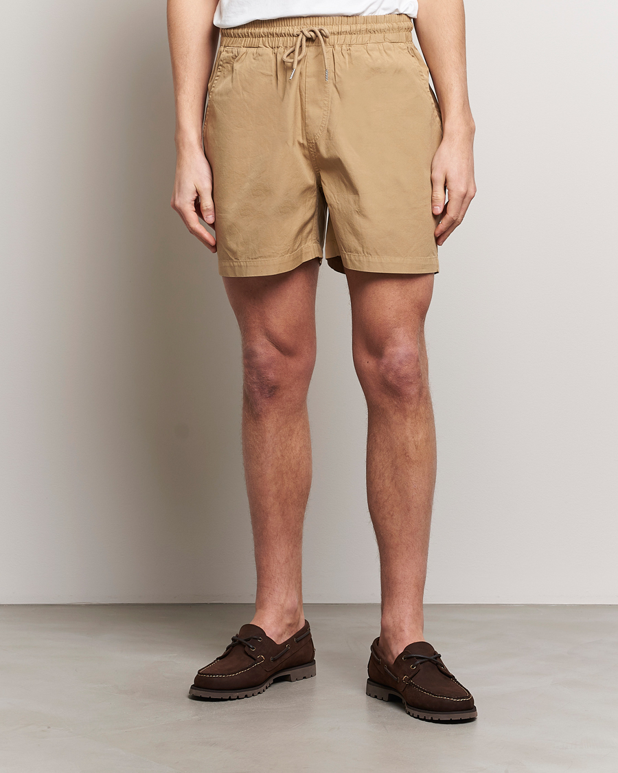 Heren | Trekkoord shorts | Colorful Standard | Classic Organic Twill Drawstring Shorts Desert Khaki