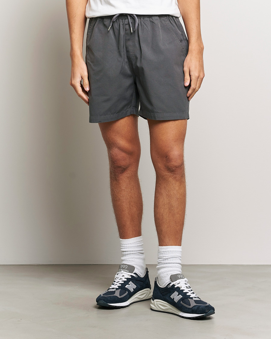 Heren | Trekkoord shorts | Colorful Standard | Classic Organic Twill Drawstring Shorts Lava Grey