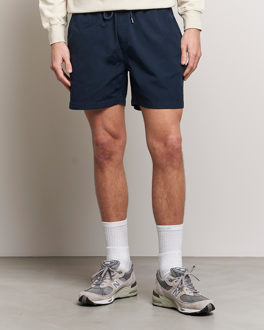 Heren | Korte broek | Colorful Standard | Classic Organic Twill Drawstring Shorts Navy Blue