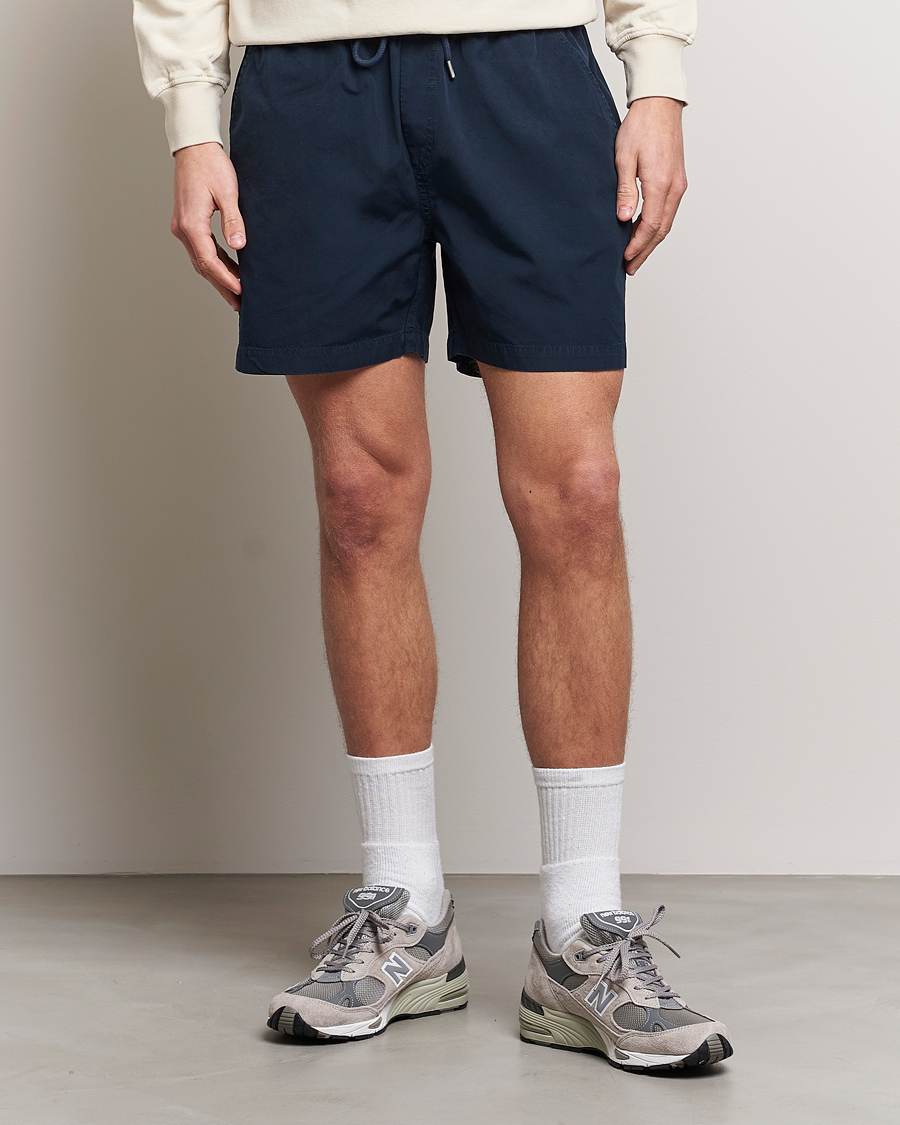 Heren | Basics | Colorful Standard | Classic Organic Twill Drawstring Shorts Navy Blue