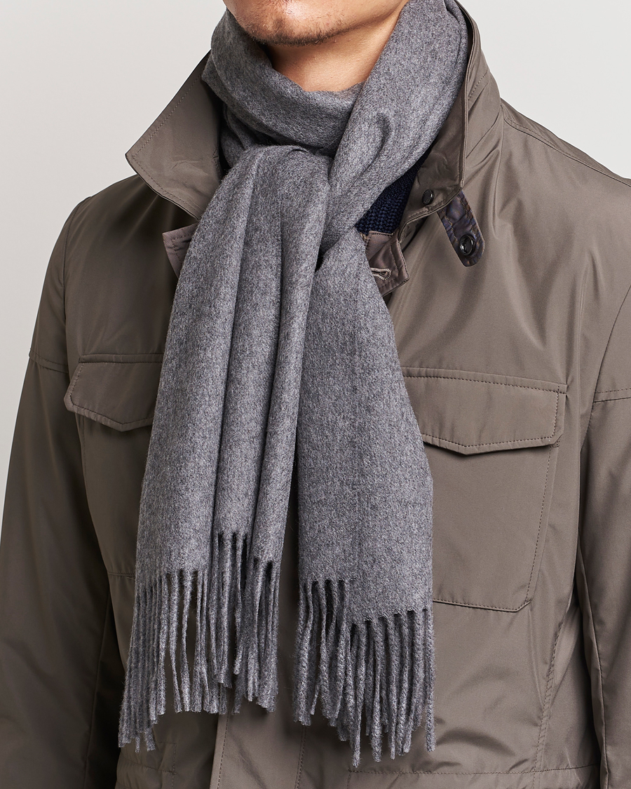 Heren | Italian Department | Piacenza Cashmere | Cashmere Scarf Grey Melange