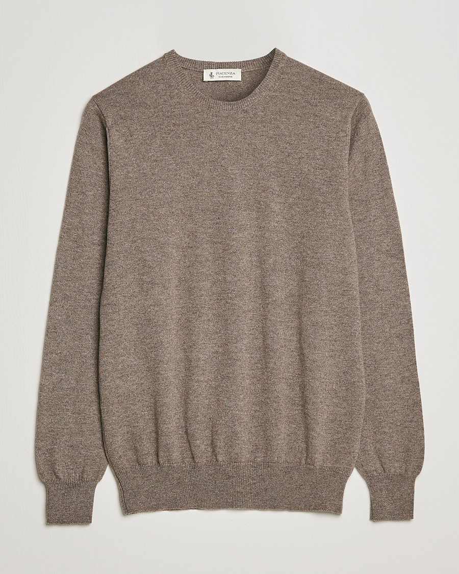 Heren | Truien | Piacenza Cashmere | Cashmere Crew Neck Sweater Brown