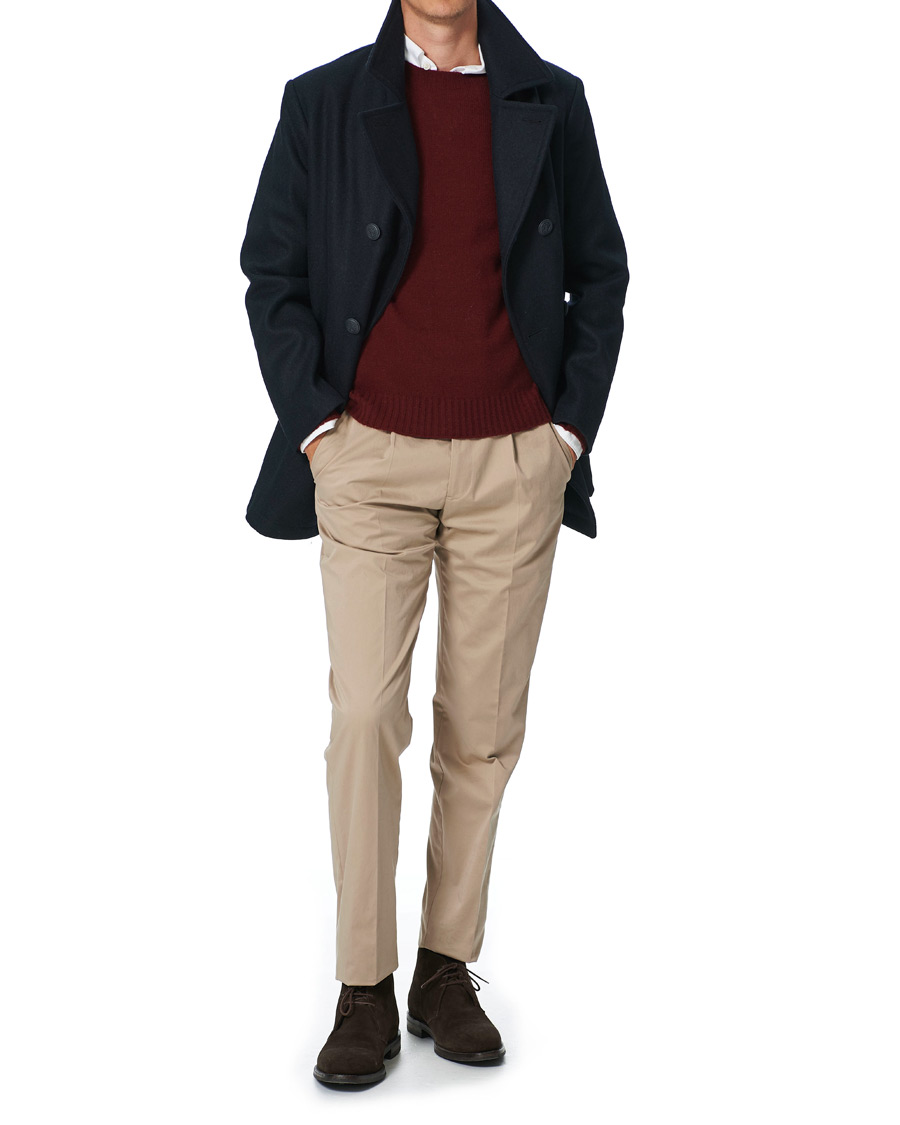 Heren | Truien | Altea | Wool/Cashmere Crew Neck Sweater Burgundy