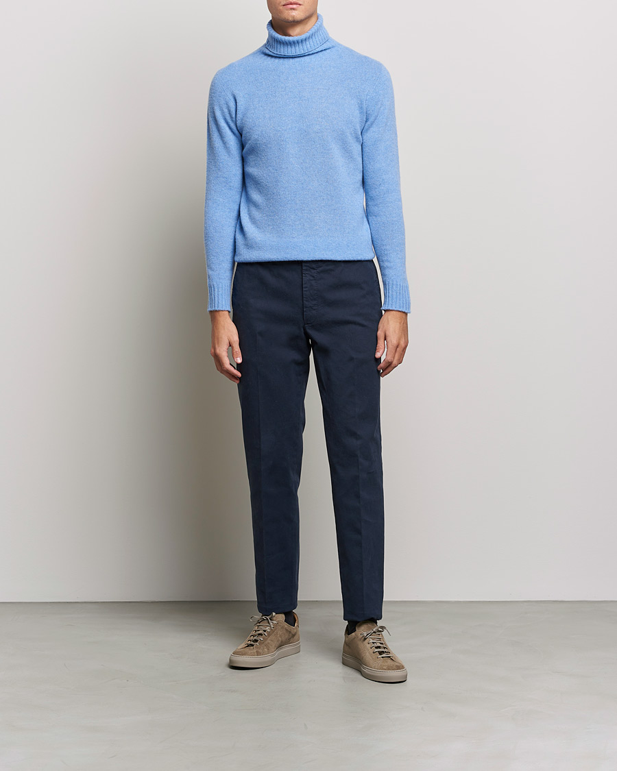 Heren | Truien | Altea | Wool/Cashmere Turtleneck Sweater Light Blue