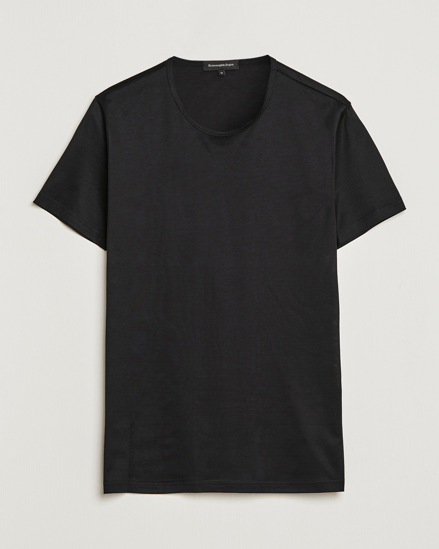 Heren | T-shirts | Zegna | Filoscozia Fine Cotton Crew Neck T-Shirt Black
