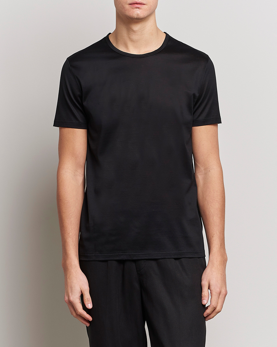 Heren | T-shirts | Zegna | Filoscozia Fine Cotton Crew Neck T-Shirt Black