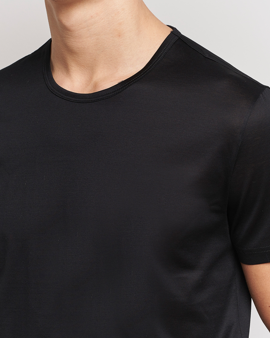 Heren | T-shirts | Zegna | Filoscozia Fine Cotton Crew Neck T-Shirt Black