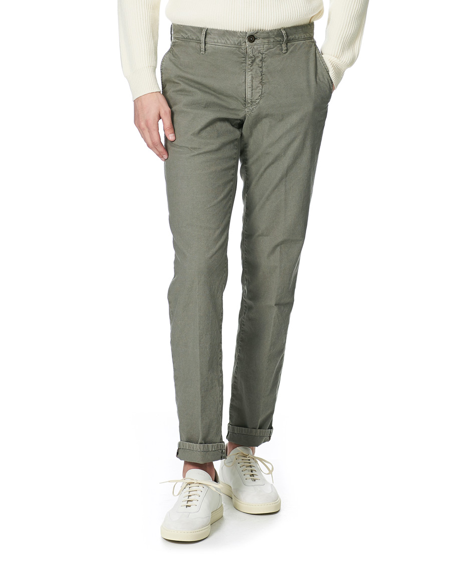 Heren | Broeken | Incotex | Easy Fit Selvedge Cotton Chinos Stone Grey