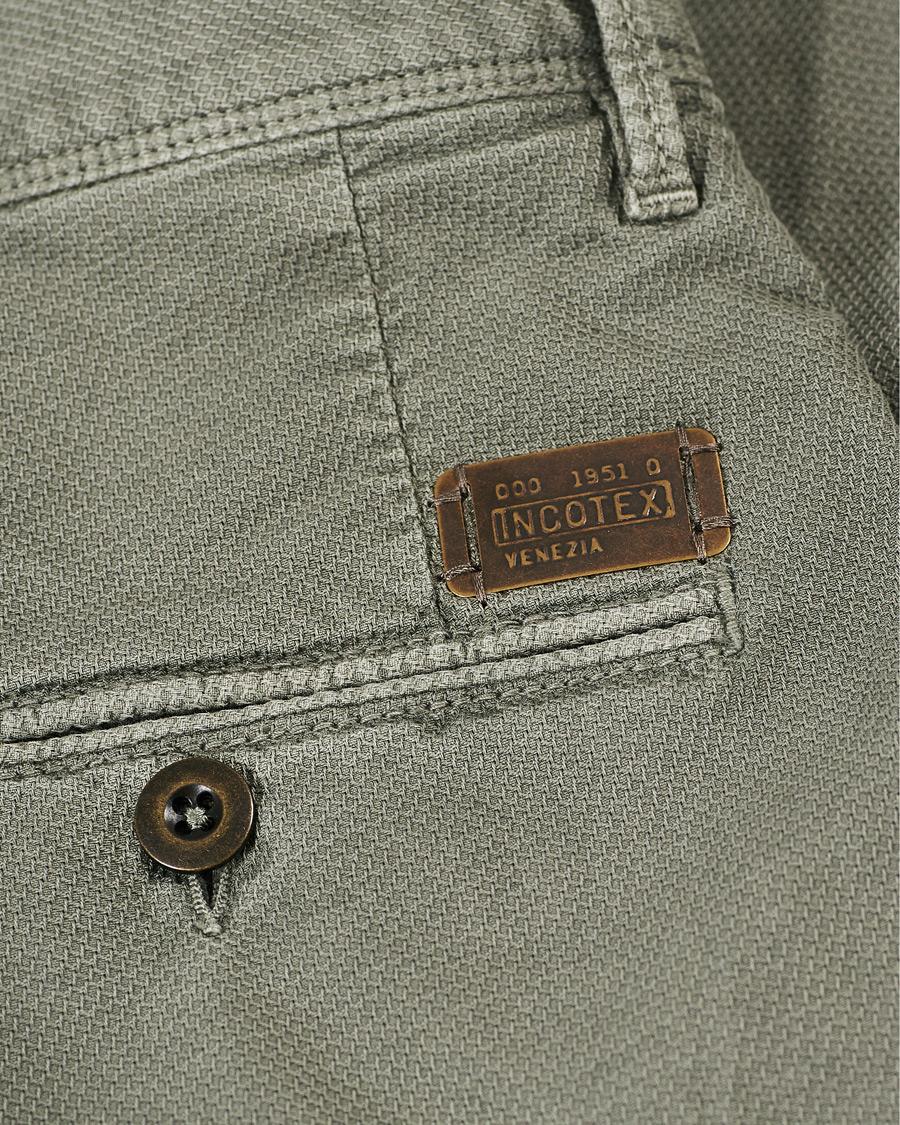 Heren | Broeken | Incotex | Easy Fit Selvedge Cotton Chinos Stone Grey
