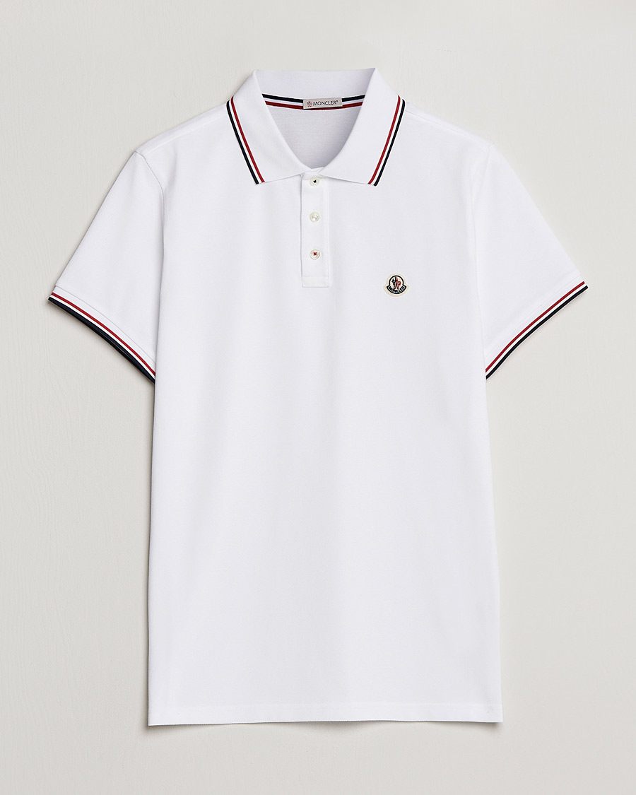 Heren | Polo's | Moncler | Contrast Rib Polo White