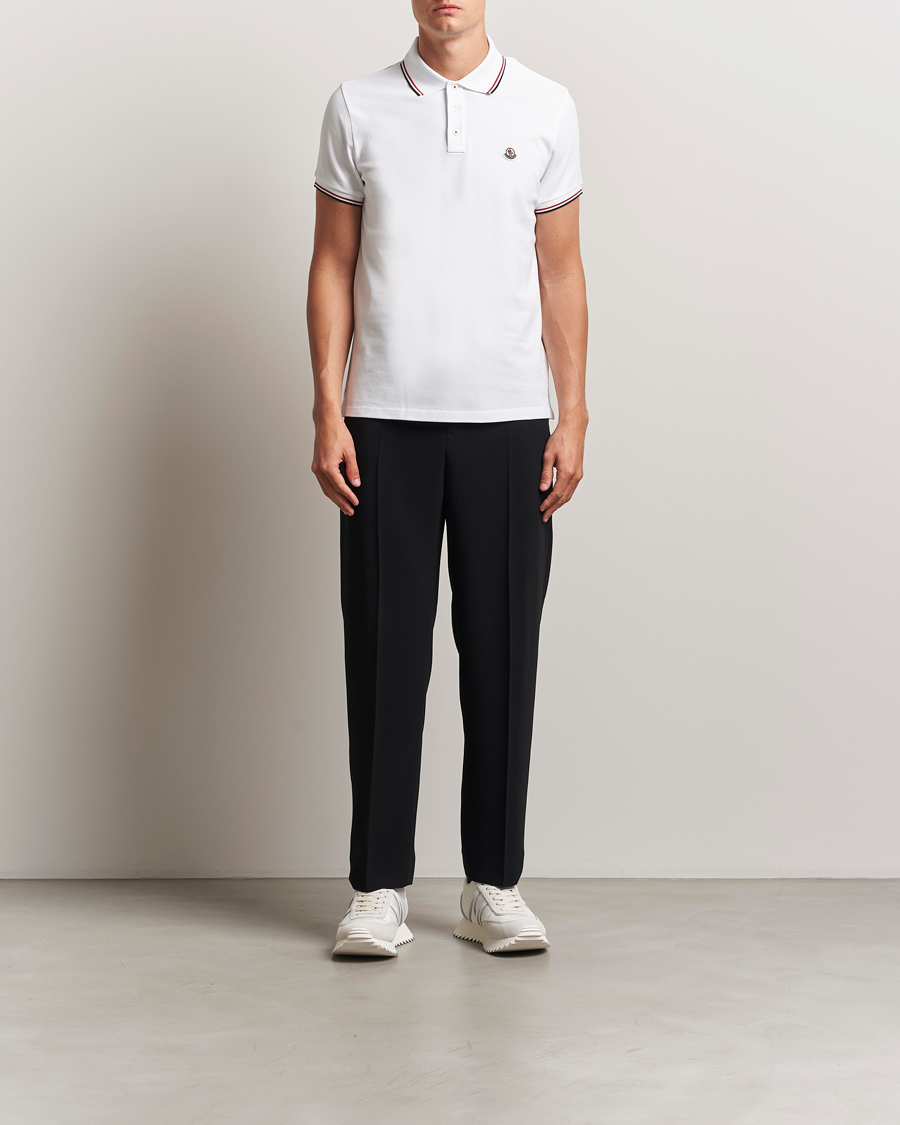 Heren | Polo's | Moncler | Contrast Rib Polo White