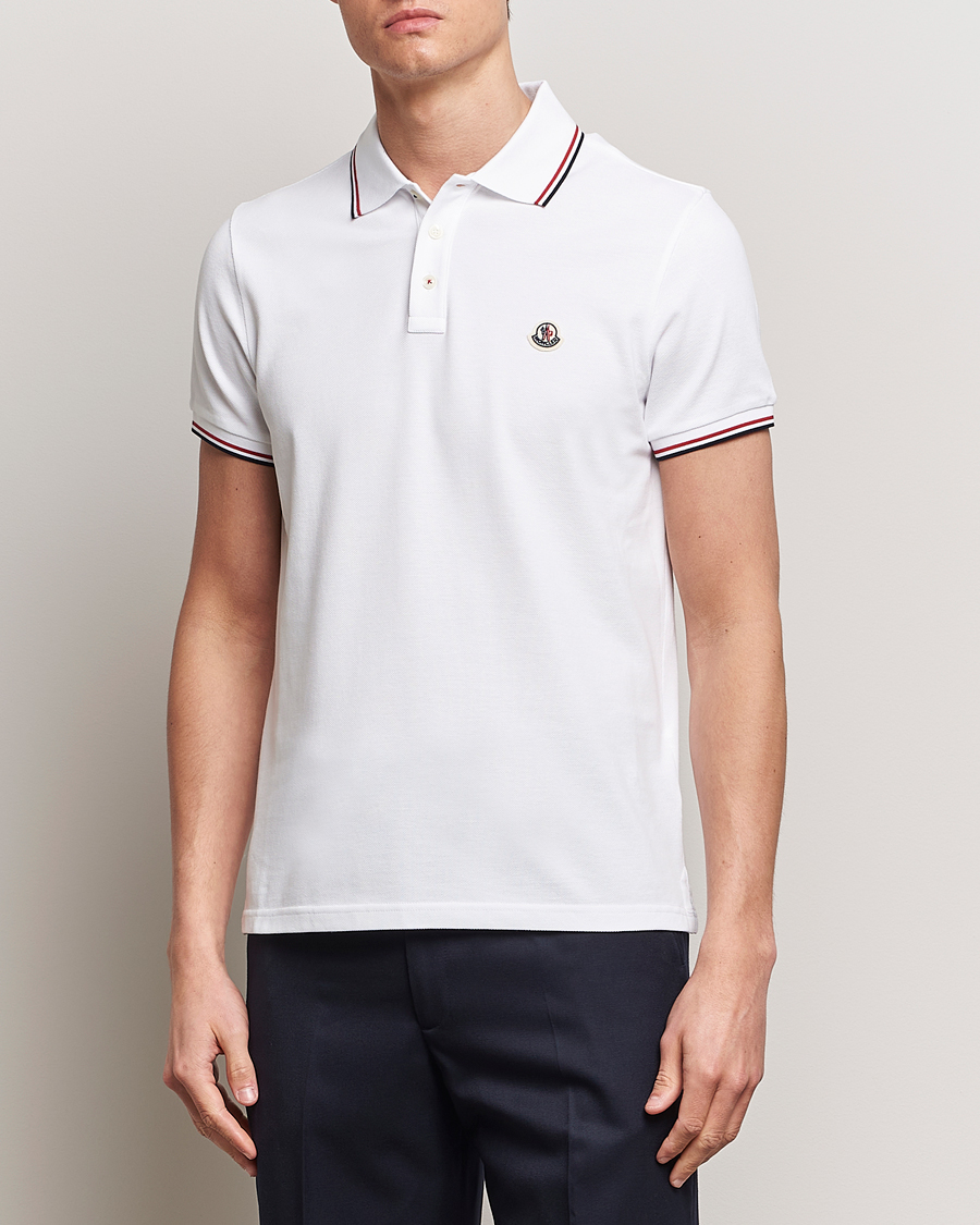 Herr | Luxury Brands | Moncler | Contrast Rib Polo White