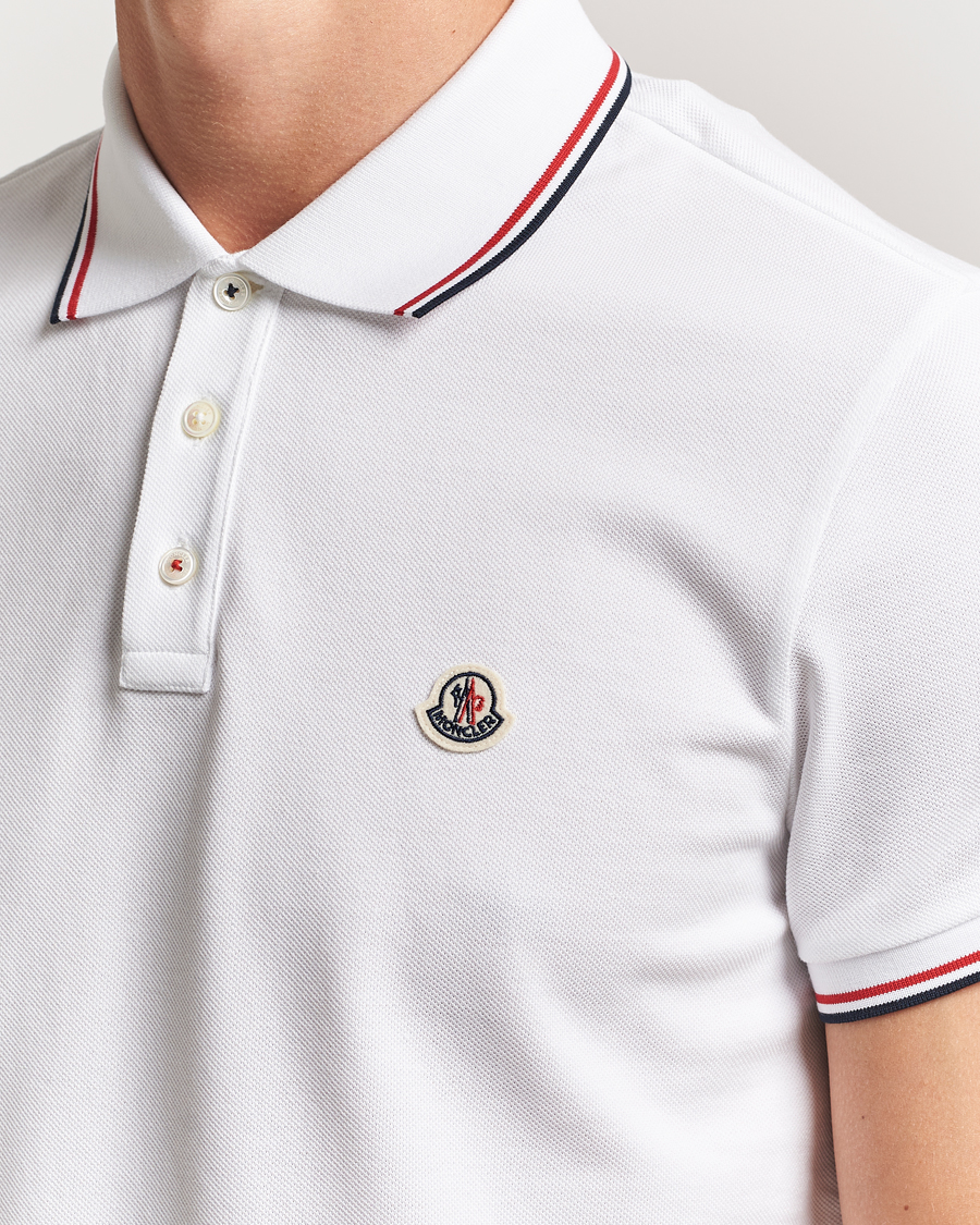 Heren | Polo's | Moncler | Contrast Rib Polo White