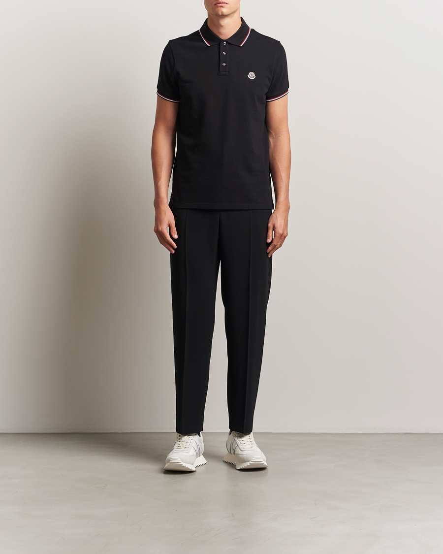 Heren | Polo's | Moncler | Contrast Rib Polo Black