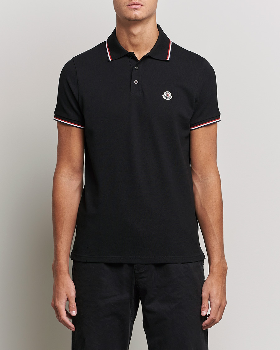 Heren | Poloshirts met korte mouwen | Moncler | Contrast Rib Polo Black