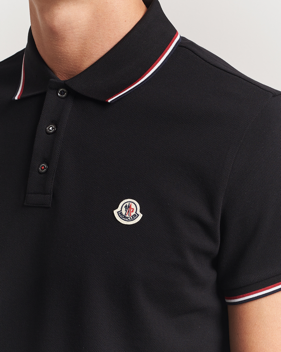 Heren | Polo's | Moncler | Contrast Rib Polo Black