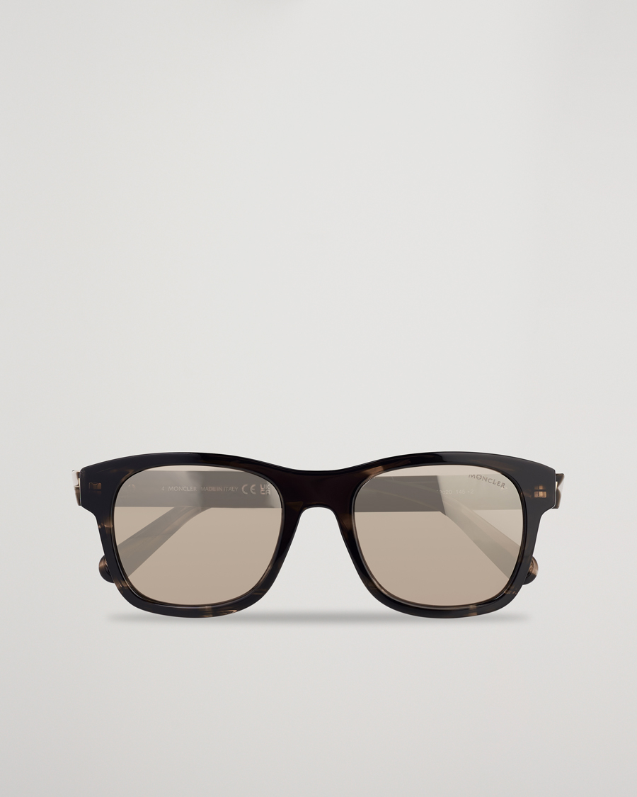Heren | Moncler Lunettes ML0192 Sunglasses Shiny Dark Brown/Roviex Mirror | Moncler Lunettes | ML0192 Sunglasses Shiny Dark Brown/Roviex Mirror