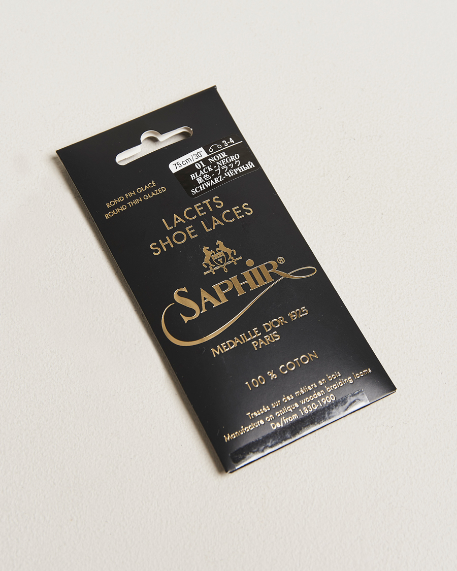 Heren | Schoenverzorging | Saphir Medaille d'Or | Shoe Laces Thin Waxed 75cm Black