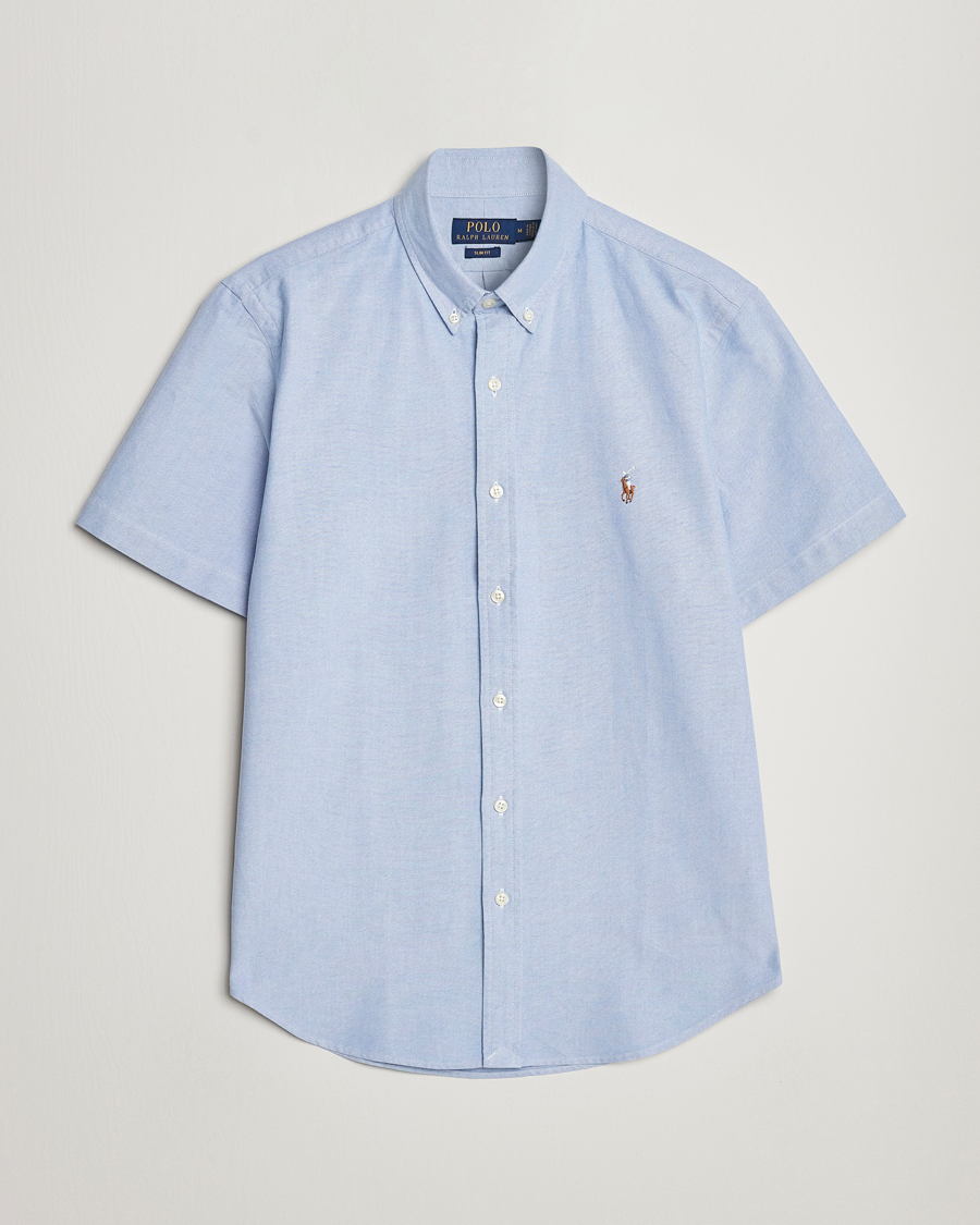 Heren | Overhemden | Polo Ralph Lauren | Slim Fit Oxford Short Sleeve Shirt Blue