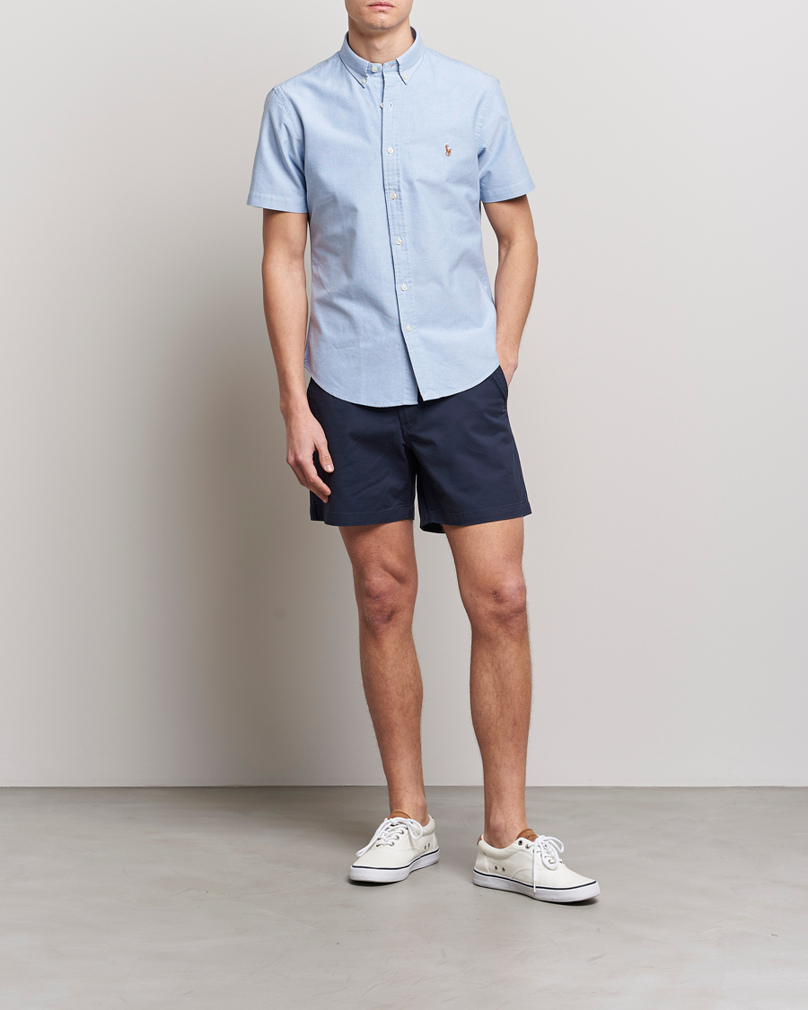 Heren | Overhemden | Polo Ralph Lauren | Slim Fit Oxford Short Sleeve Shirt Blue
