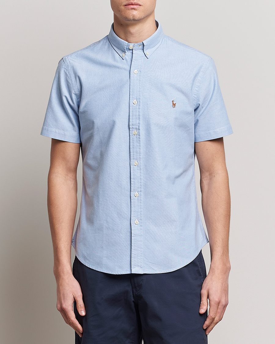 Heren | Overhemden | Polo Ralph Lauren | Slim Fit Oxford Short Sleeve Shirt Blue