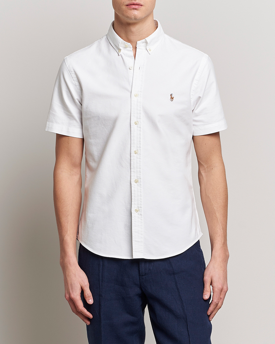 Heren | Overhemden met korte mouwen | Polo Ralph Lauren | Slim Fit Oxford Short Sleeve Shirt White