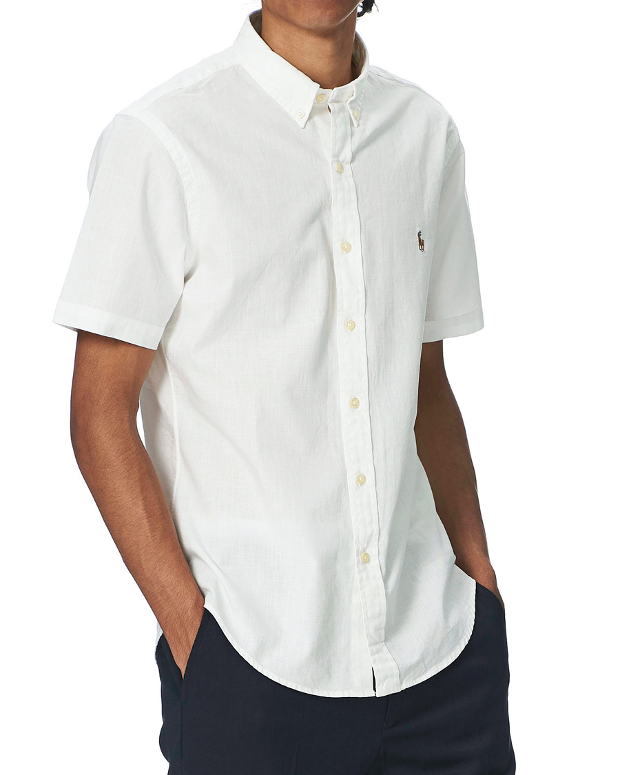 Heren | Overhemden | Polo Ralph Lauren | Slim Fit Short Sleeve Button Down Shirt White