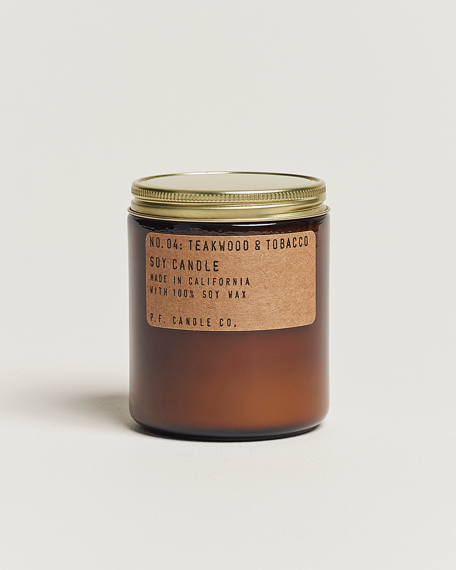 Heren | Geurkaarsen | P.F. Candle Co. | Soy Candle No. 4 Teakwood & Tobacco 204g