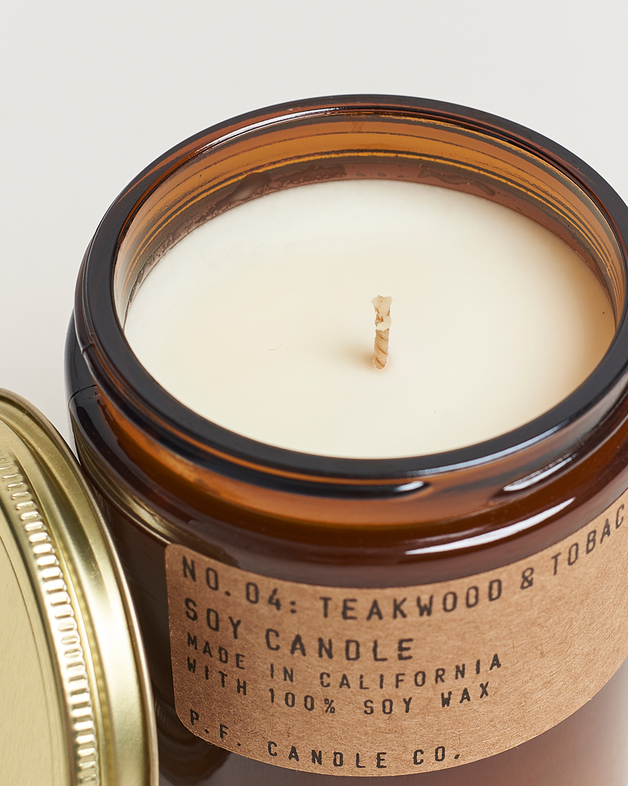 Heren | P.F. Candle Co. | P.F. Candle Co. | Soy Candle No. 4 Teakwood & Tobacco 204g