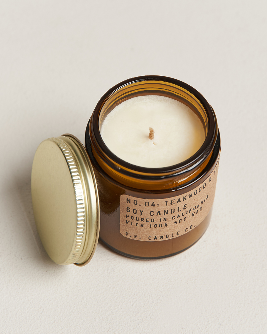 Heren | Geurkaarsen | P.F. Candle Co. | Soy Candle No. 4 Teakwood & Tobacco 99g