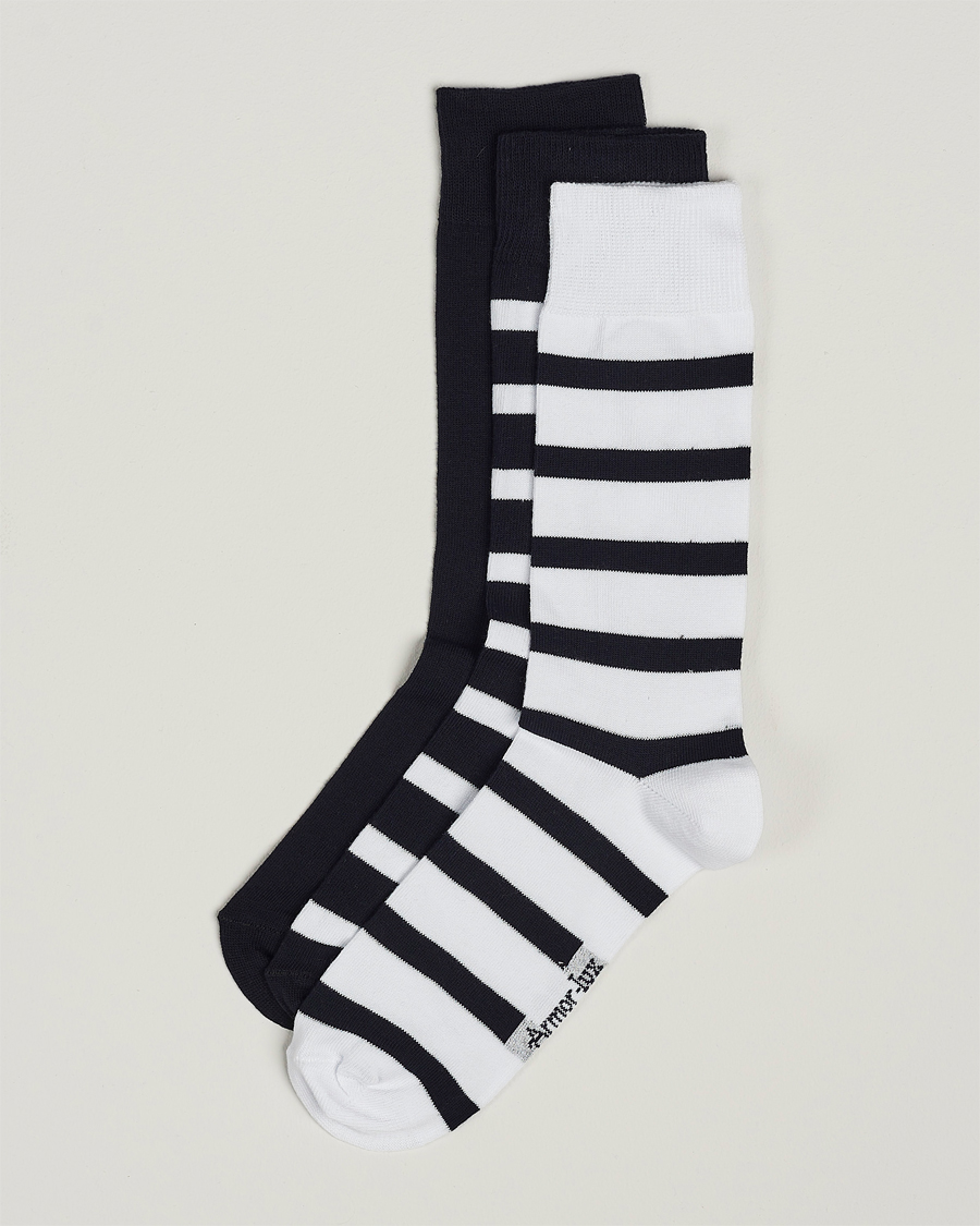 Heren | Ondergoed | Armor-lux | 3-Pack Loer Socks Navy/White