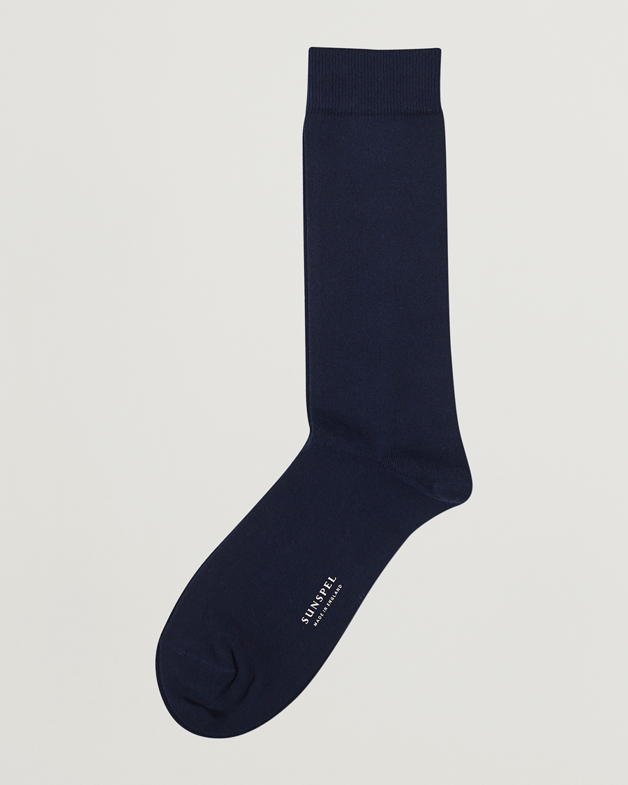 Heren |  | Sunspel | Cotton Blend Socks Navy