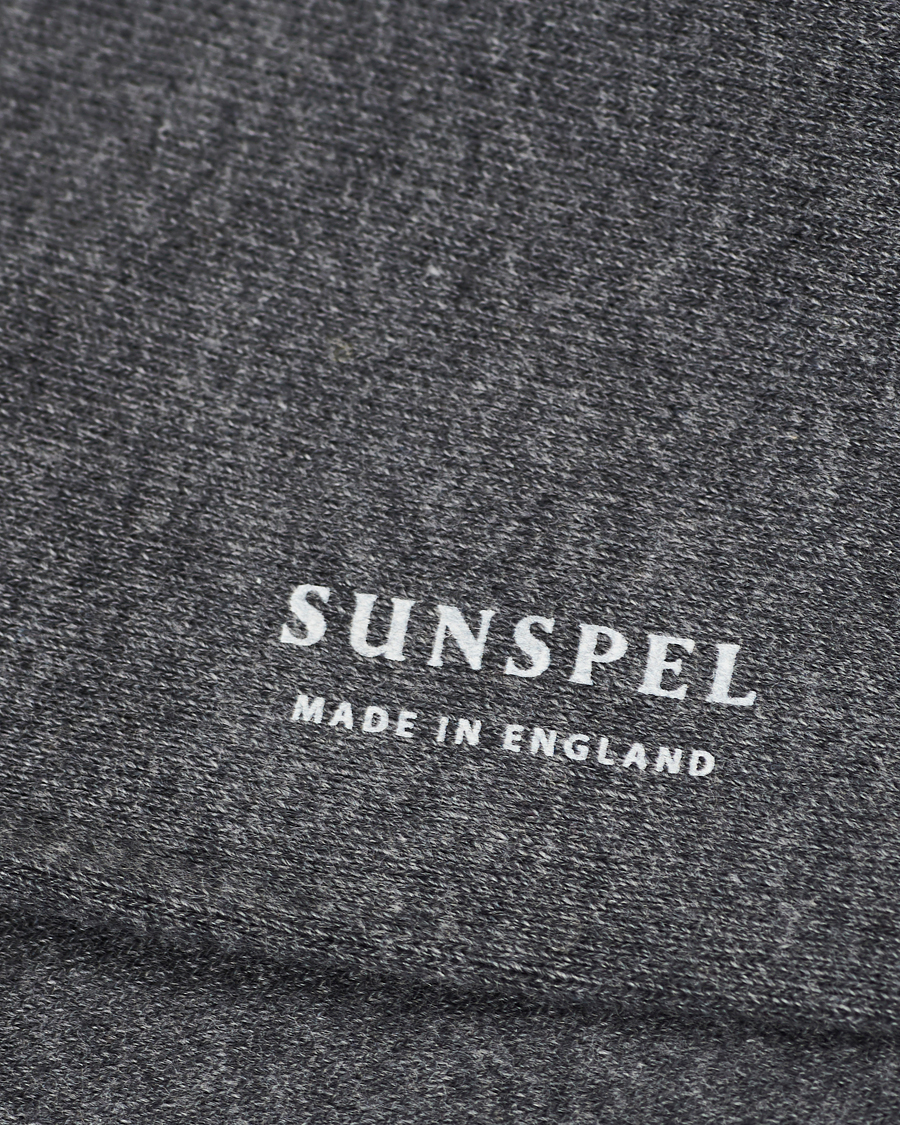 Heren | Best of British | Sunspel | Cotton Blend Socks Grey Melange