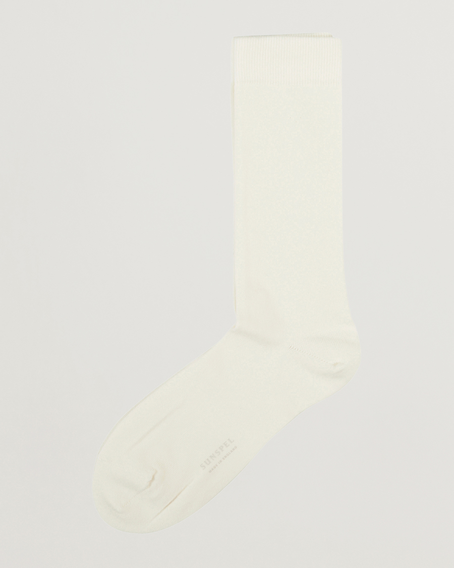 Heren | Sunspel | Sunspel | Cotton Blend Socks White