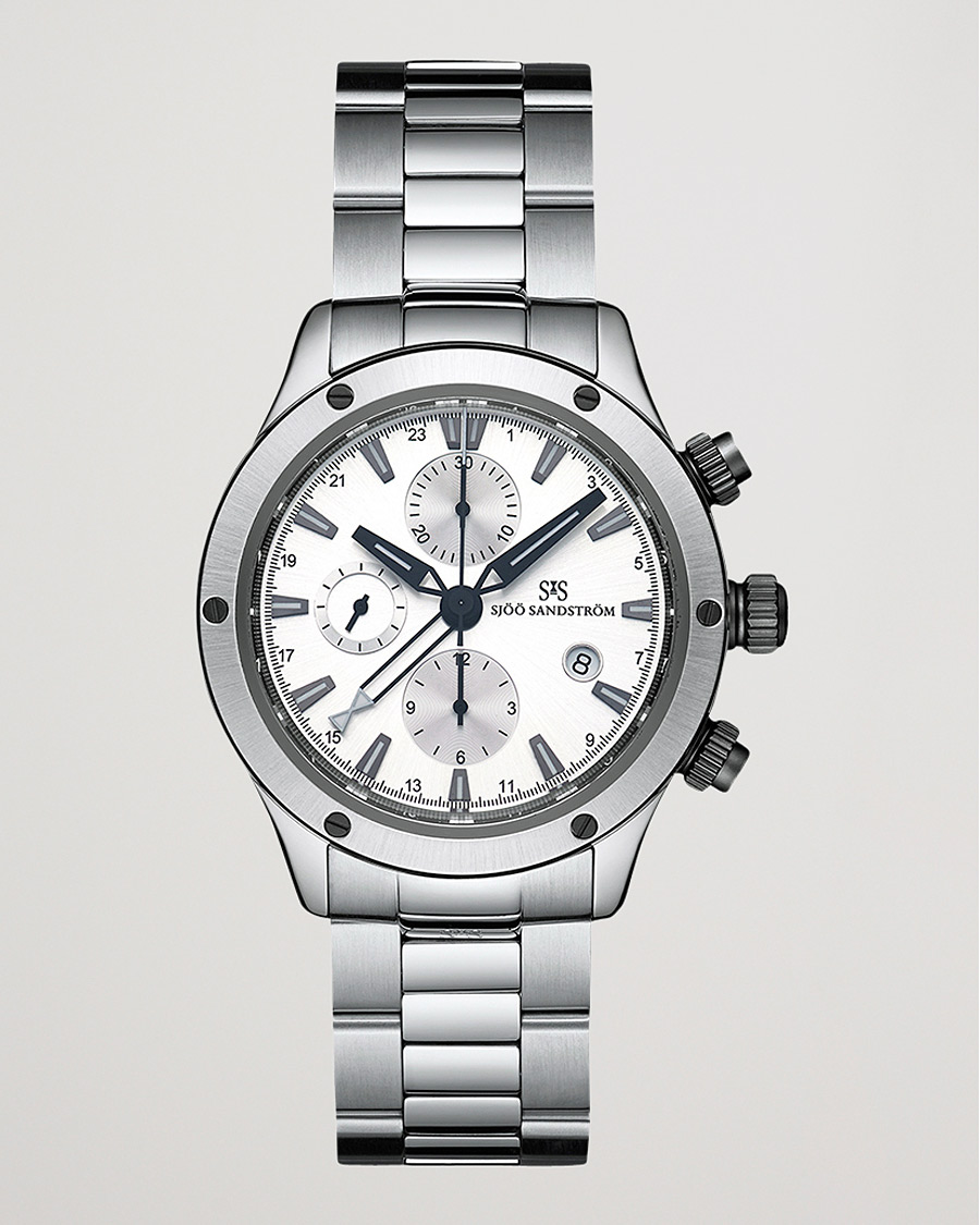 Heren | Sjöö Sandström UTC Extreme 44,2mm White and Stainless Steel | Sjöö Sandström | UTC Extreme 44,2mm White and Stainless Steel