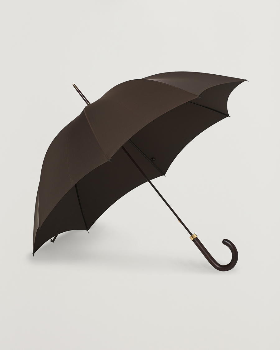 Heren | Paraplu's | Fox Umbrellas | Polished Hardwood Umbrella Brown