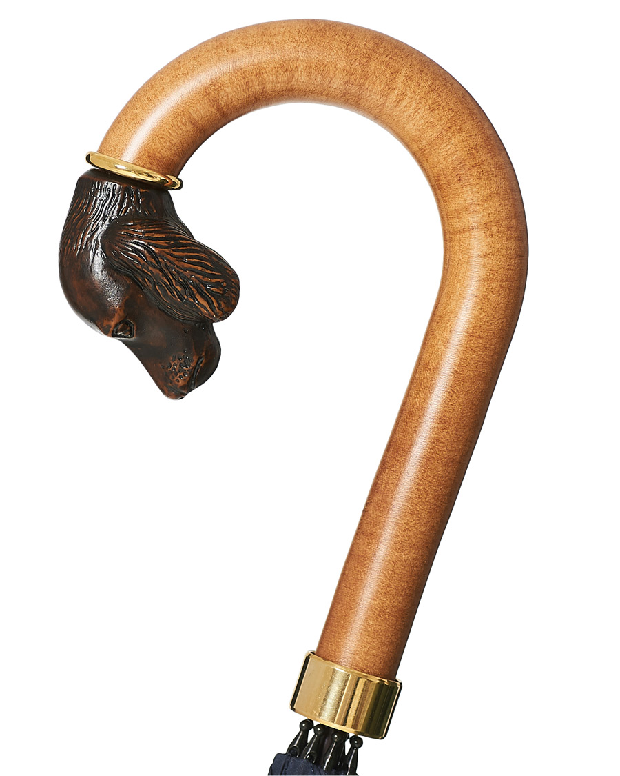 Heren | Fox Umbrellas Brown Spaniel Umbrella Navy | Fox Umbrellas | Brown Spaniel Umbrella Navy