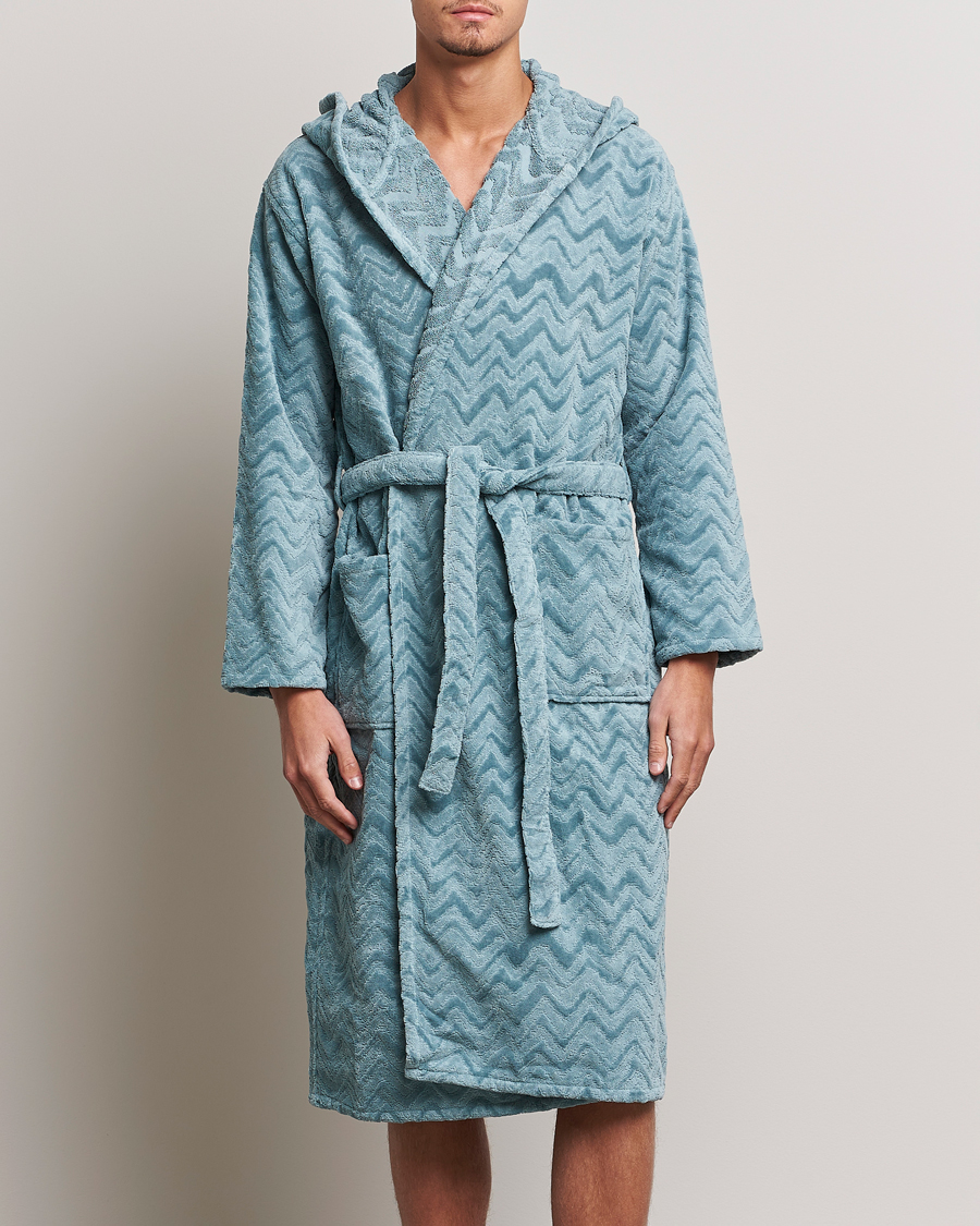 Heren | Pyjama's en gewaden | Missoni Home | Rex Bathrobe Light Blue