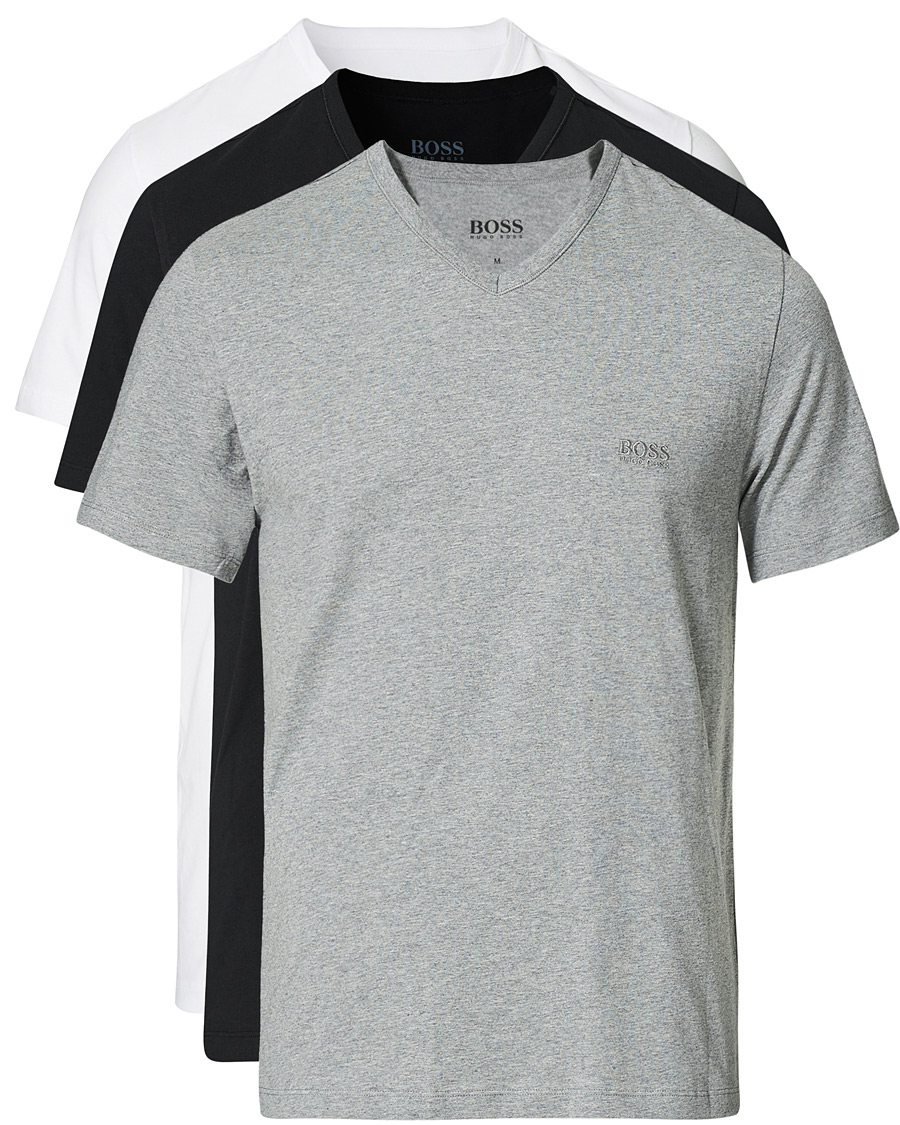 Heren | T-shirts | BOSS BLACK | BOSS 3-Pack V-Neck T-Shirt Black/Grey/White