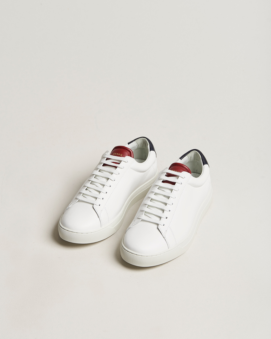 Heren | Zespà ZSP4 Nappa Leather Sneakers White/France | Zespà | ZSP4 Nappa Leather Sneakers White/France