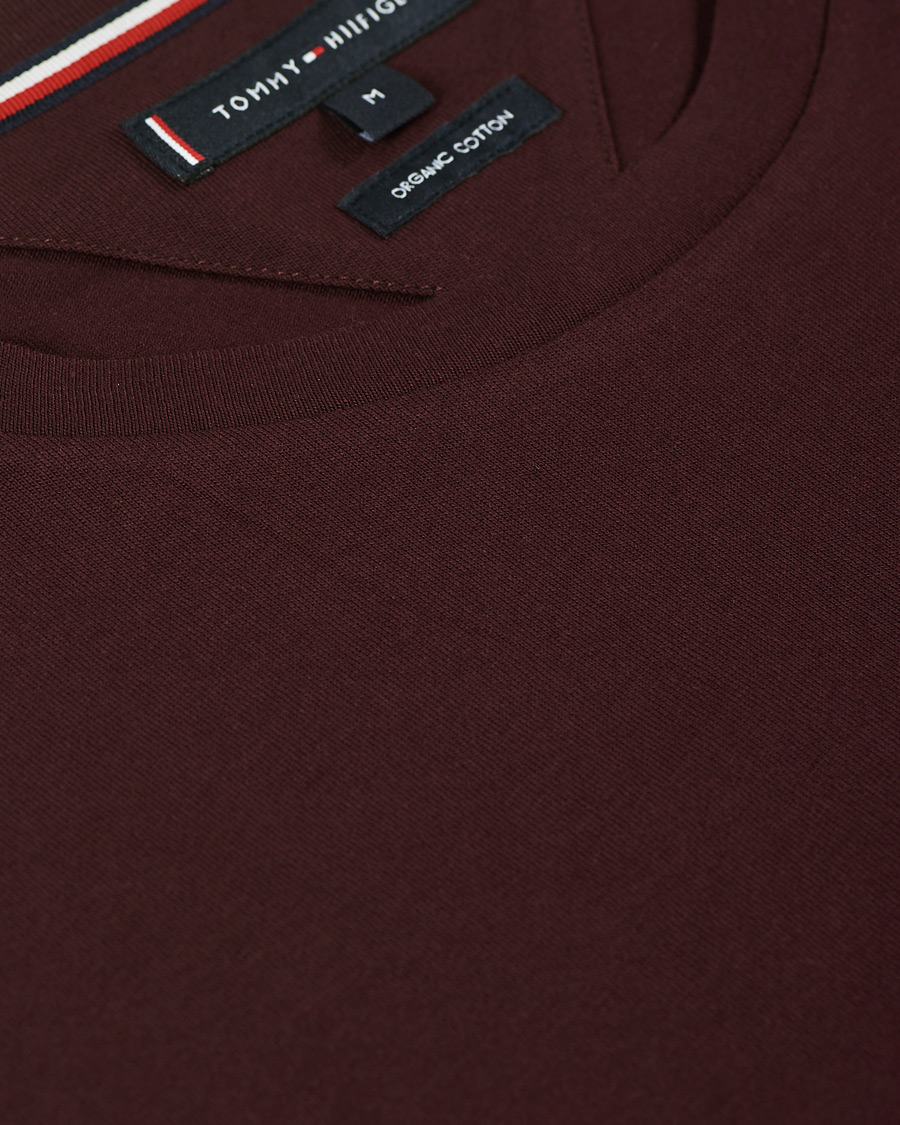 Heren | T-shirts | Tommy Hilfiger | Logo Crew Neck Tee Deep Burgundy