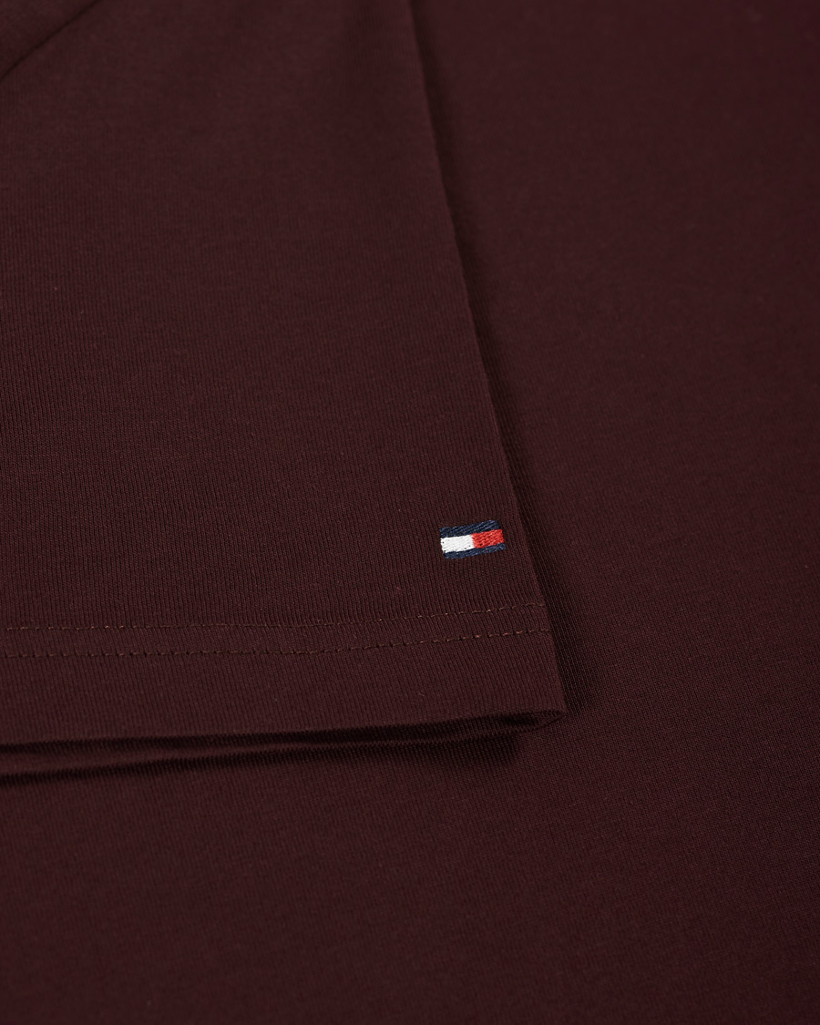 Heren | T-shirts | Tommy Hilfiger | Logo Crew Neck Tee Deep Burgundy