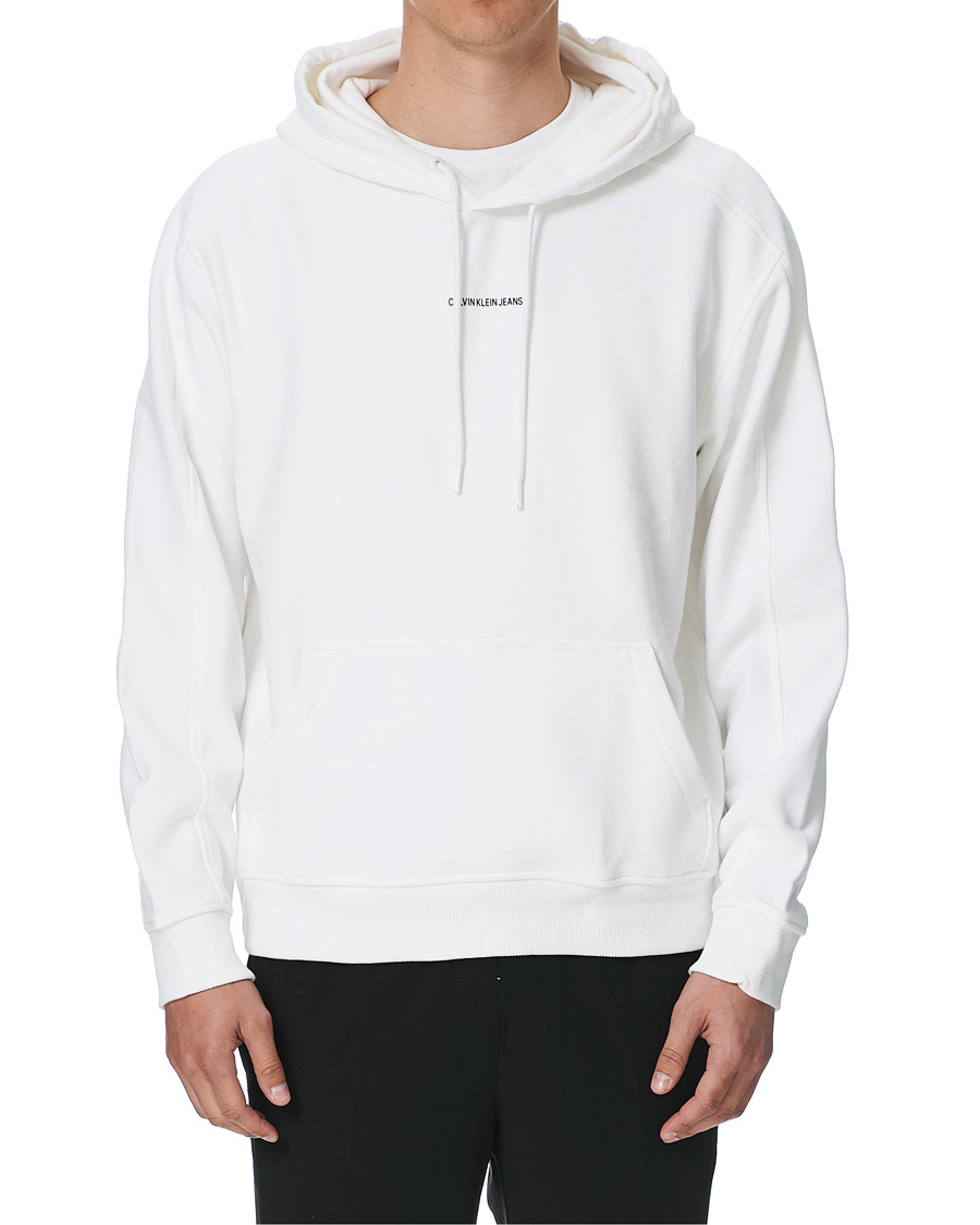 Heren | Truien | Calvin Klein Jeans | Micro Branding Hoodie Bright White
