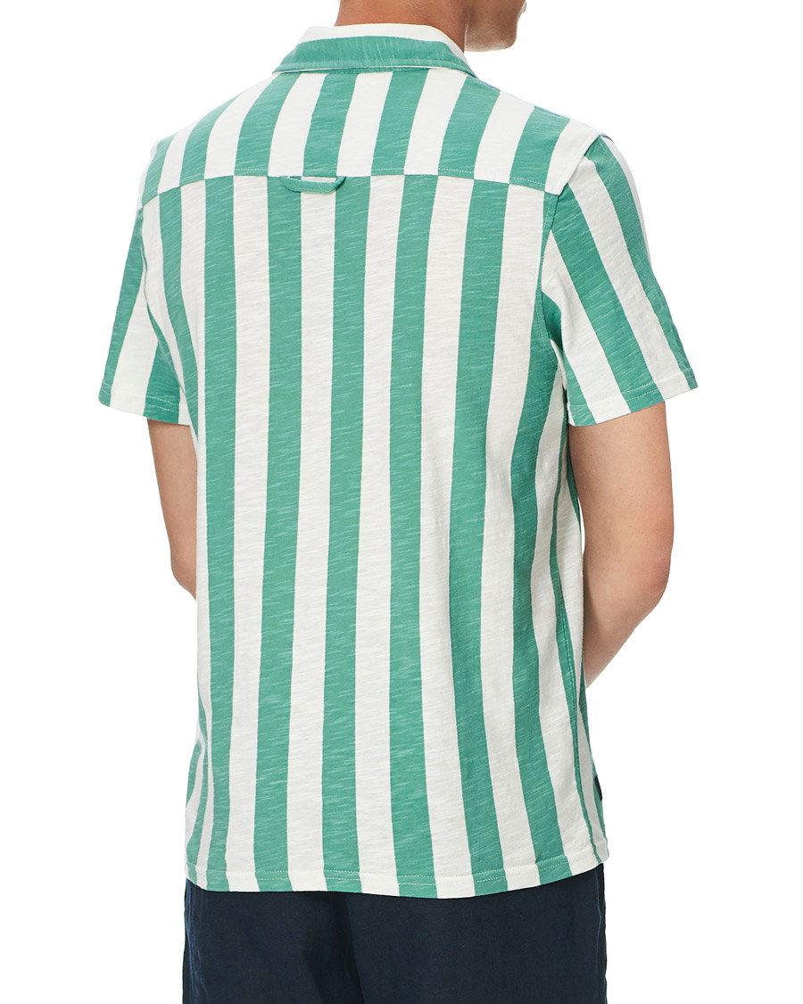 Heren | Polo's | Morris | Keeton Stripe Piqué Shirt Green/White