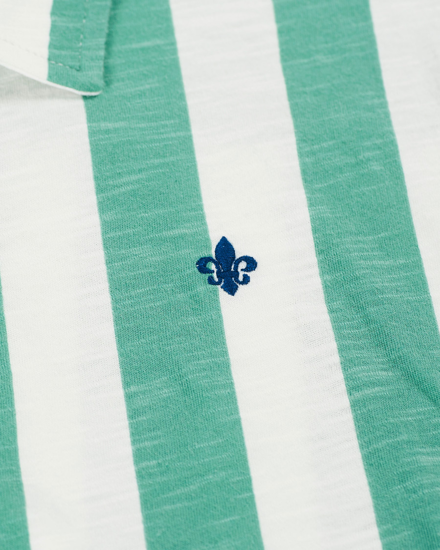 Heren | Polo's | Morris | Keeton Stripe Piqué Shirt Green/White