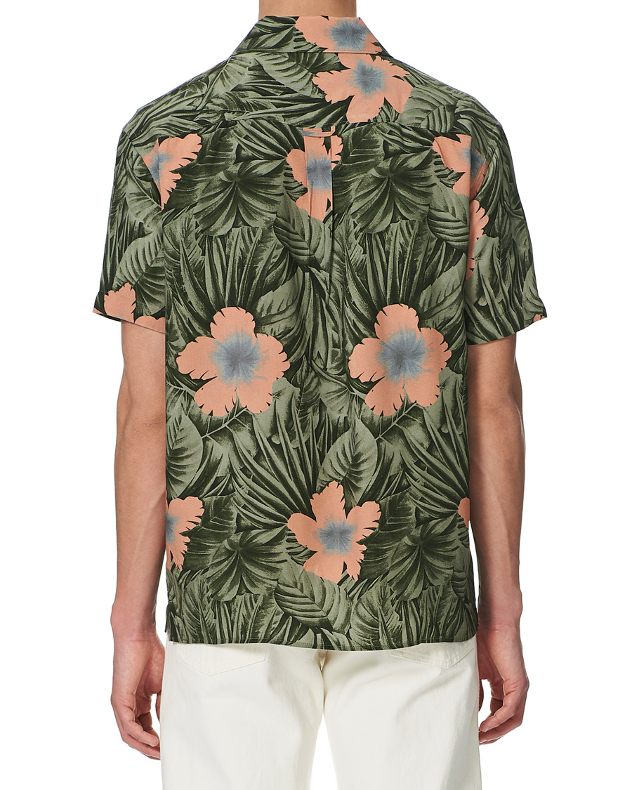 Heren | Overhemden | J.Lindeberg | Printed Short Sleeve Camp Collar Shirt Sage