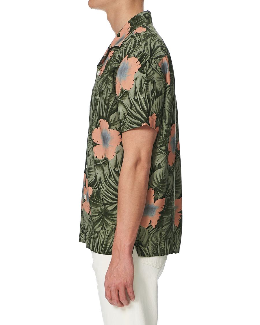 Heren | Overhemden | J.Lindeberg | Printed Short Sleeve Camp Collar Shirt Sage