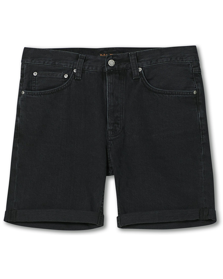 Heren | Korte broek | Nudie Jeans | Josh Stretch Denim Shorts Black Water