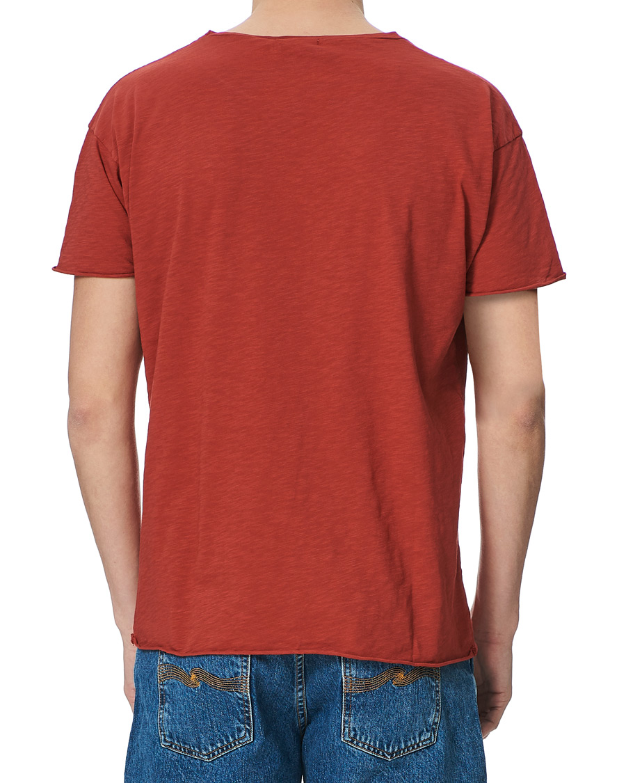 Heren | T-shirts | Nudie Jeans | Roger Slub Crew Neck Tee Poppy Red