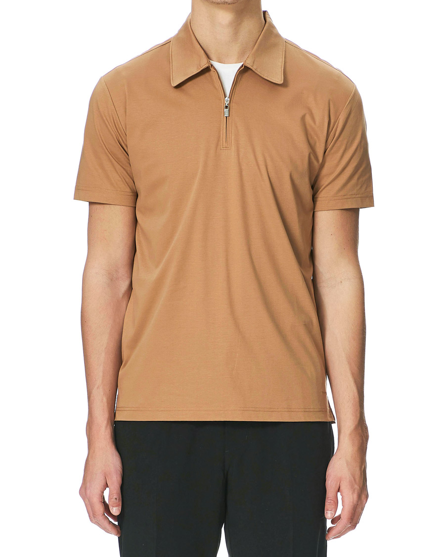Heren | Polo's | Tiger of Sweden | Laron Half Zip Polo Brown